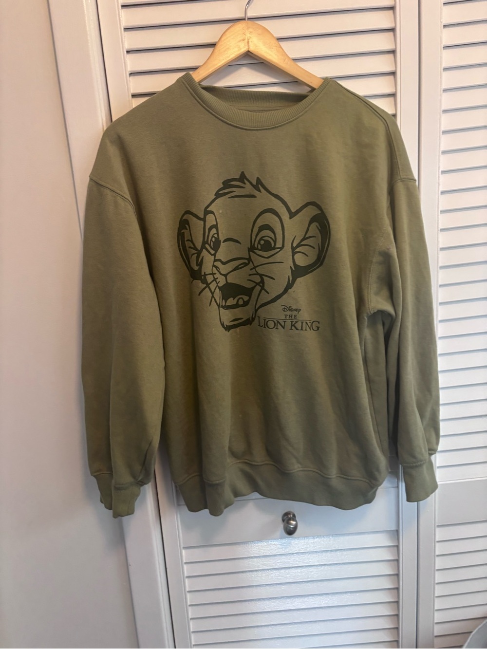 Disney Olive Green Lion King Crewneck Sweatshirt